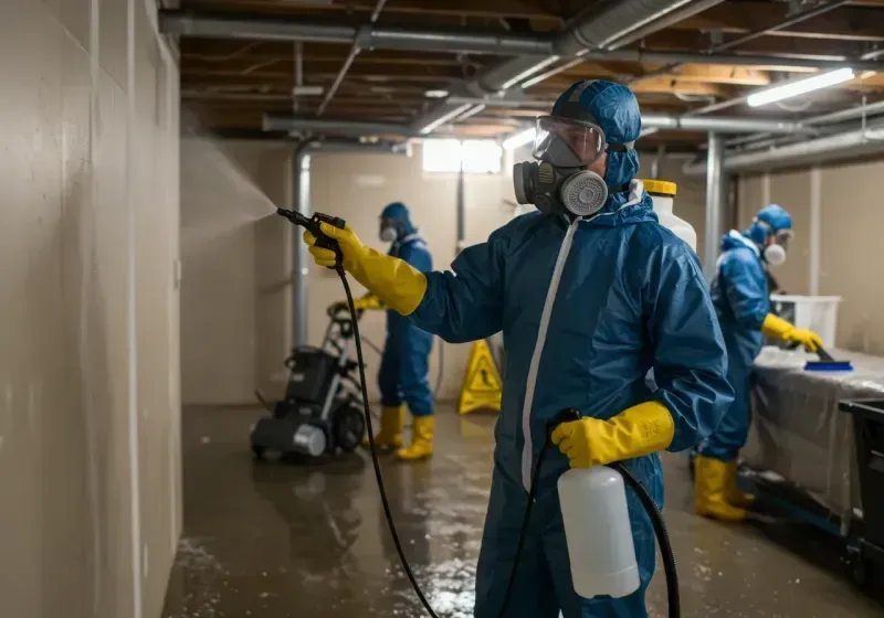 Basement Sanitization and Antimicrobial Treatment process in Hall Park, OK